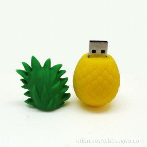 PVC Pineapple-shaped USB Flash Memory with 1 to 32GB Memory Capacity, Free Sample